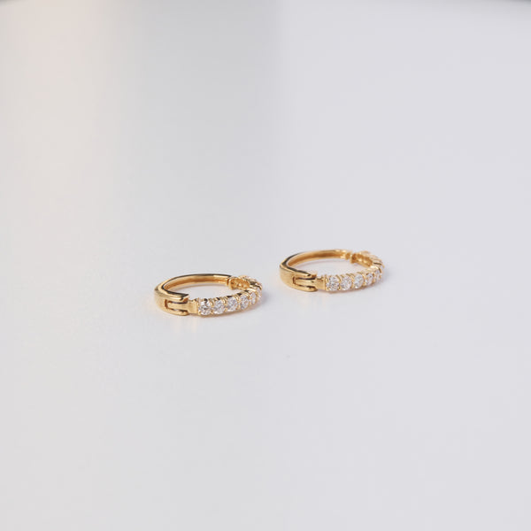 K18 diamond hoop earrings