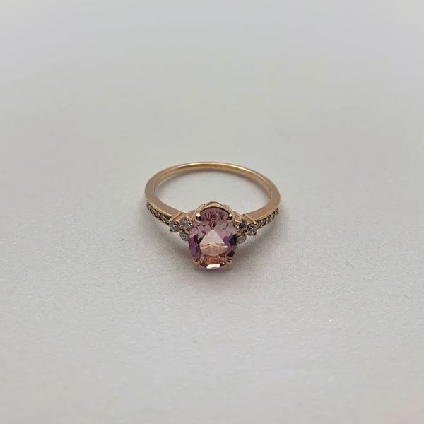 K18 morganite ring