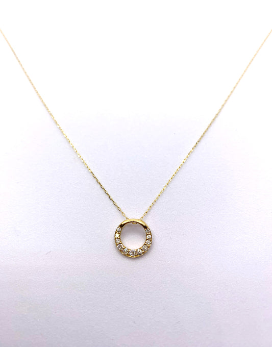 K18 yellow gold diamond necklace 