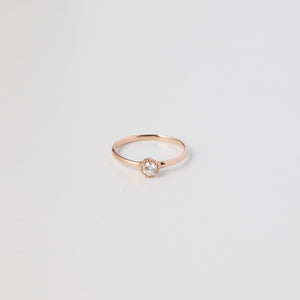 K18 single diamond pinky ring  サムネイル1