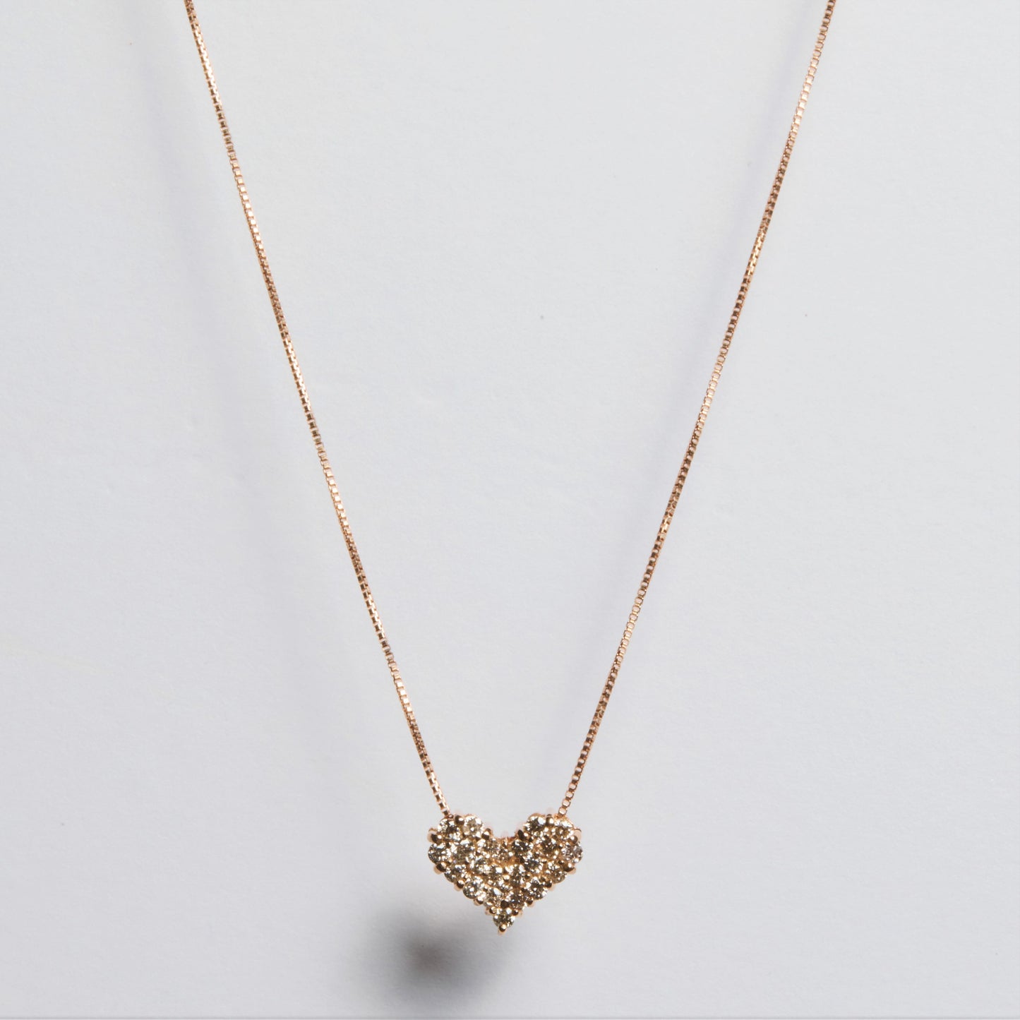 K18 heart pave necklace 