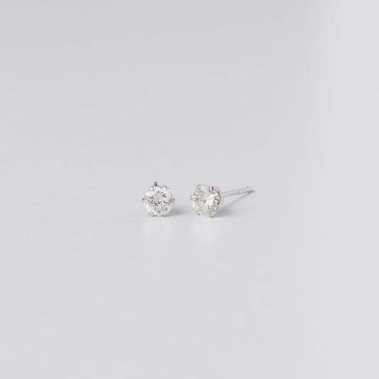 platinum single diamond earrings