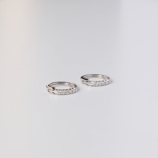 K18 diamond hoop earrings 