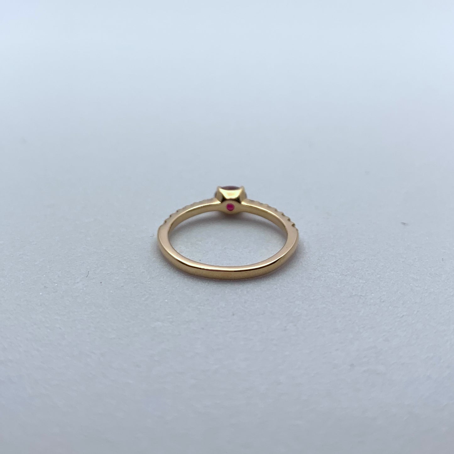 K18 pink gold ruby ​​pinky ring 